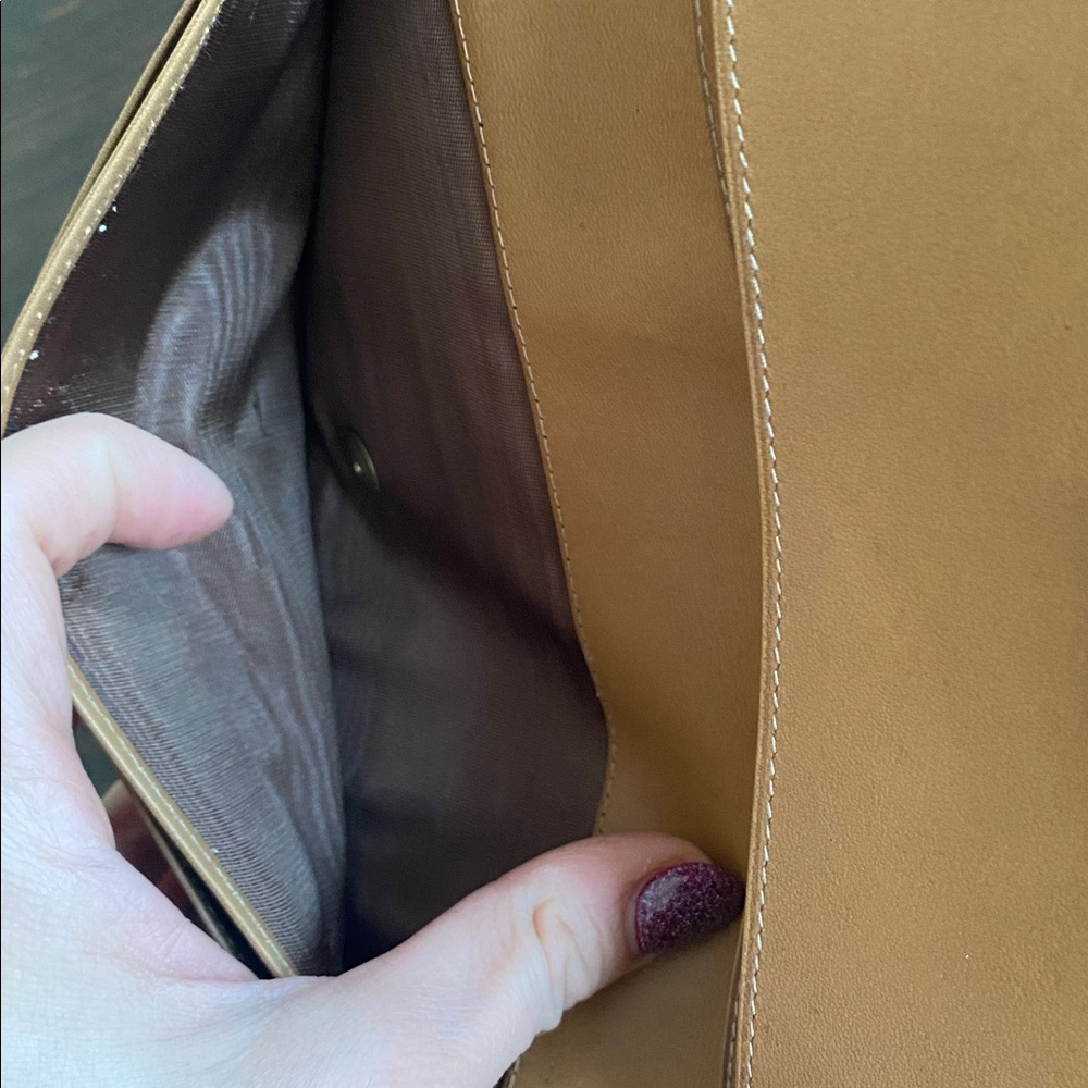 Celine Beige Canvas and Tan Leather Wallet - Picture 7 of 8